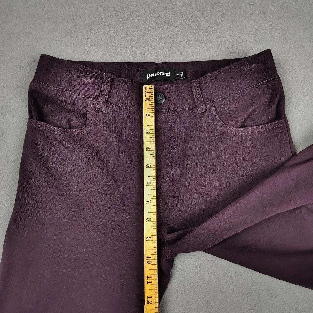 Betabrand Stretch Yoga Denim Jeans Small Plum Flare Leg Career Casual 31 Inseam